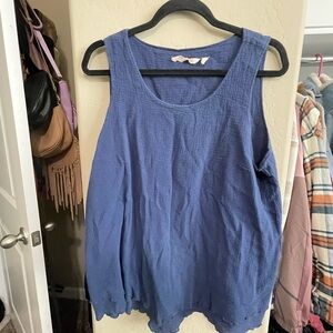 Soft Surroundings Textured Blue Tank Top